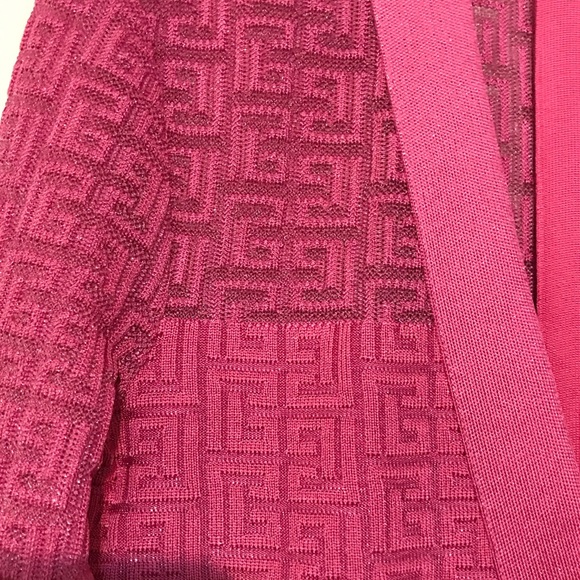 Balmain Fuchsia Cardigan dress with Gold Accents - Picture 4 of 8
